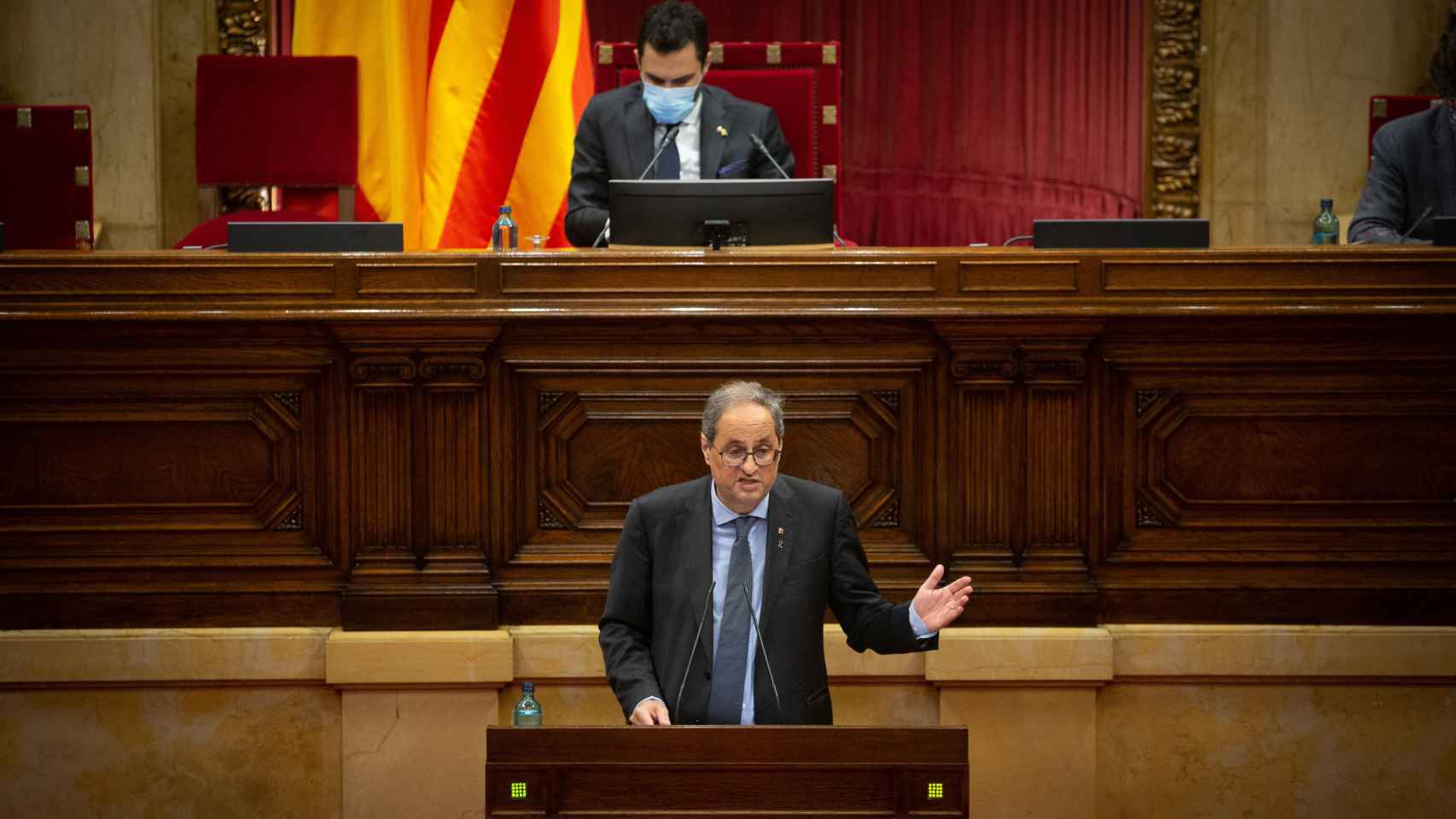 El ya expresidente de la Generalitat, Quim Torra, en el Parlament de Cataluña / EUROPA PRESS