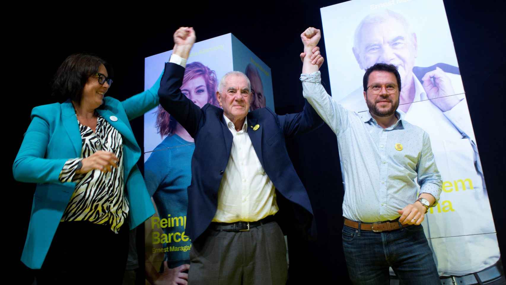 Ernest Maragall celebra la noche electoral, tras el triunfo de Esquerra Republicana en Barcelona / EFE