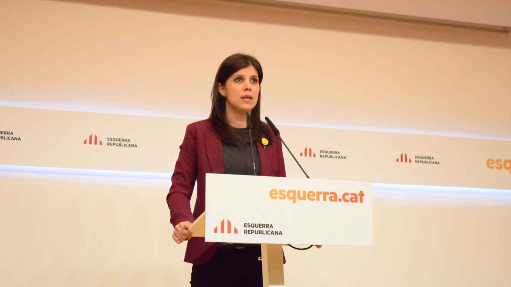 La diputada de ERC Maria Vilalta, durante su rueda de prensa / @Esquerra_ERC