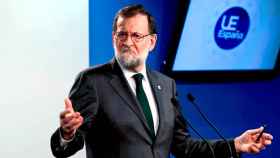 Mariano Rajoy, durante la rueda de prensa que ha ofrecido en el marco del Consejo Europeo en Bruselas / EFE