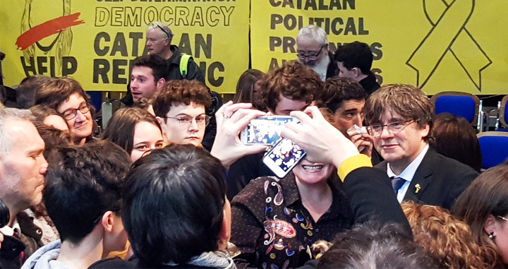 Carles Puigdemont, tras su conferencia en Dublín (Irlanda) ayer / CG