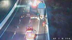 Imagen de uno de los accidentes en la autopista AP-7 / SCT