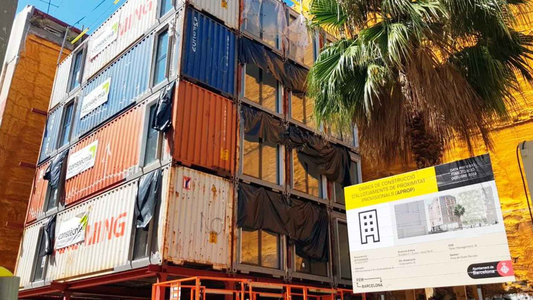 El nuevo proyecto Aprop de casas-contenedor marítimo en Barcelona / CG