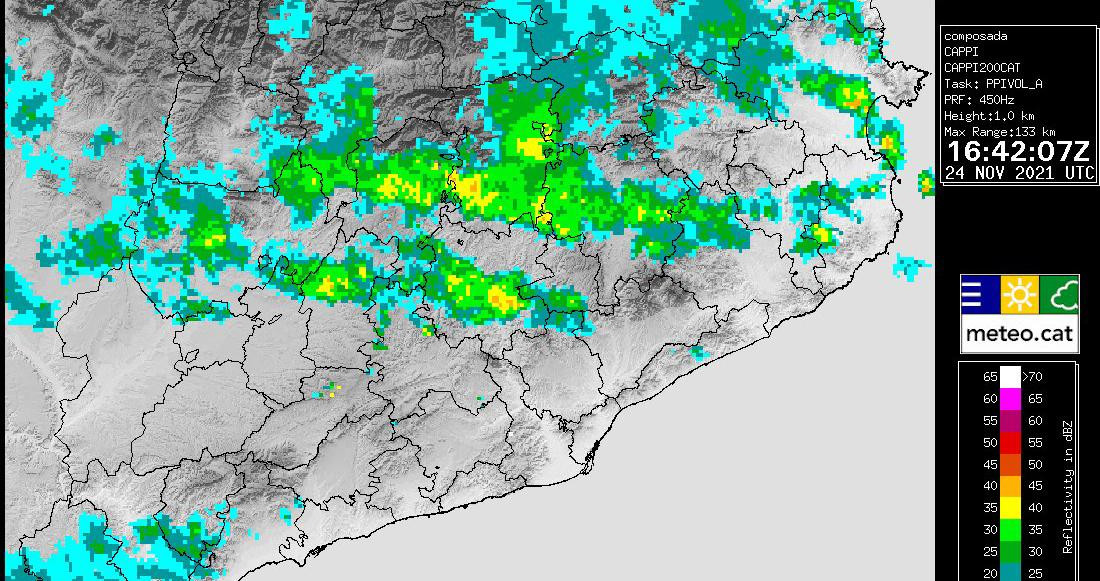 Desplazamiento del temporal Celia esta tarde hacia los Pirineos / METEOCAT