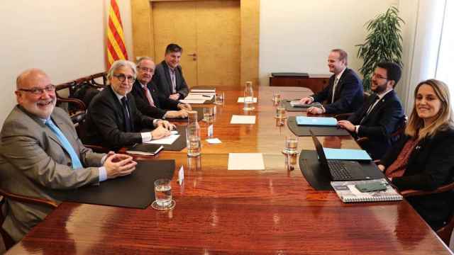 Reunión de representantes de Pimec y Foment del Treball con el vicepresidente del Govern, Pere Aragonès / PIMEC