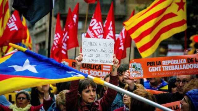 Manifestación independentista por los derechos sociales, convocada por la ANC y la Intersindical-CSC / EFE