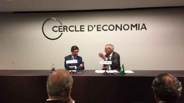José Ignacio Goirigolzarri (i) y Antón Costas (d) en la conferencia del presidente de Bankia en el Círculo de Economía de Barcelona / CG