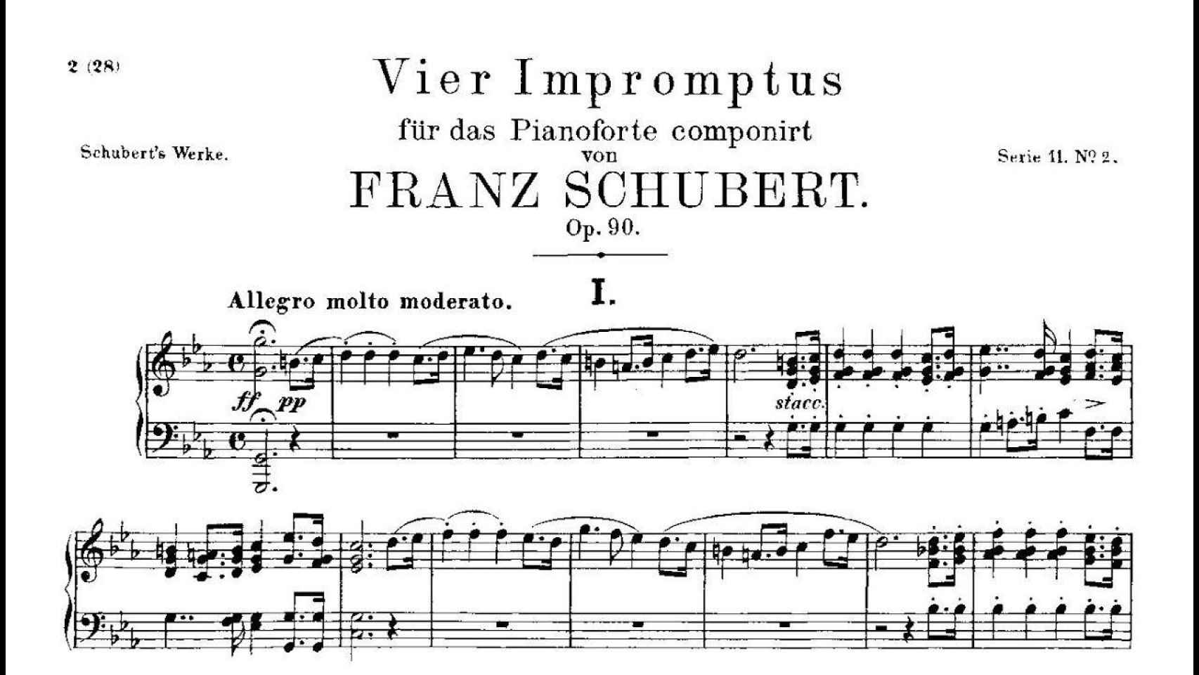 Partitura de los 'Impromptus' de Schubert