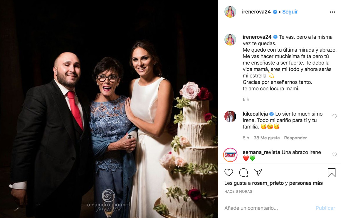 Irene Rosales se despide de su madre con un emotivo mensaje en las redes sociales / INSTAGRAM