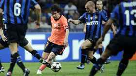Leo Messi, contra el Inter de Milán en unas semifinales de Champions 2009-10 / REDES