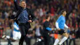 Una foto de José Mourinho celebrando la victoria del Inter de Milán en el Camp Nou en las semifinales de 2010 / Twitter
