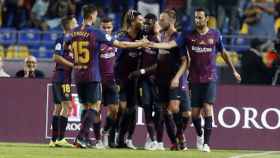 Los jugadores del FC Barcelona celebran un gol / EFE