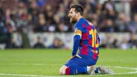 Leo Messi, lamentando una ocasión en el Barça - Slavia de Praga: ¿Fin de ciclo? / FC Barcelona