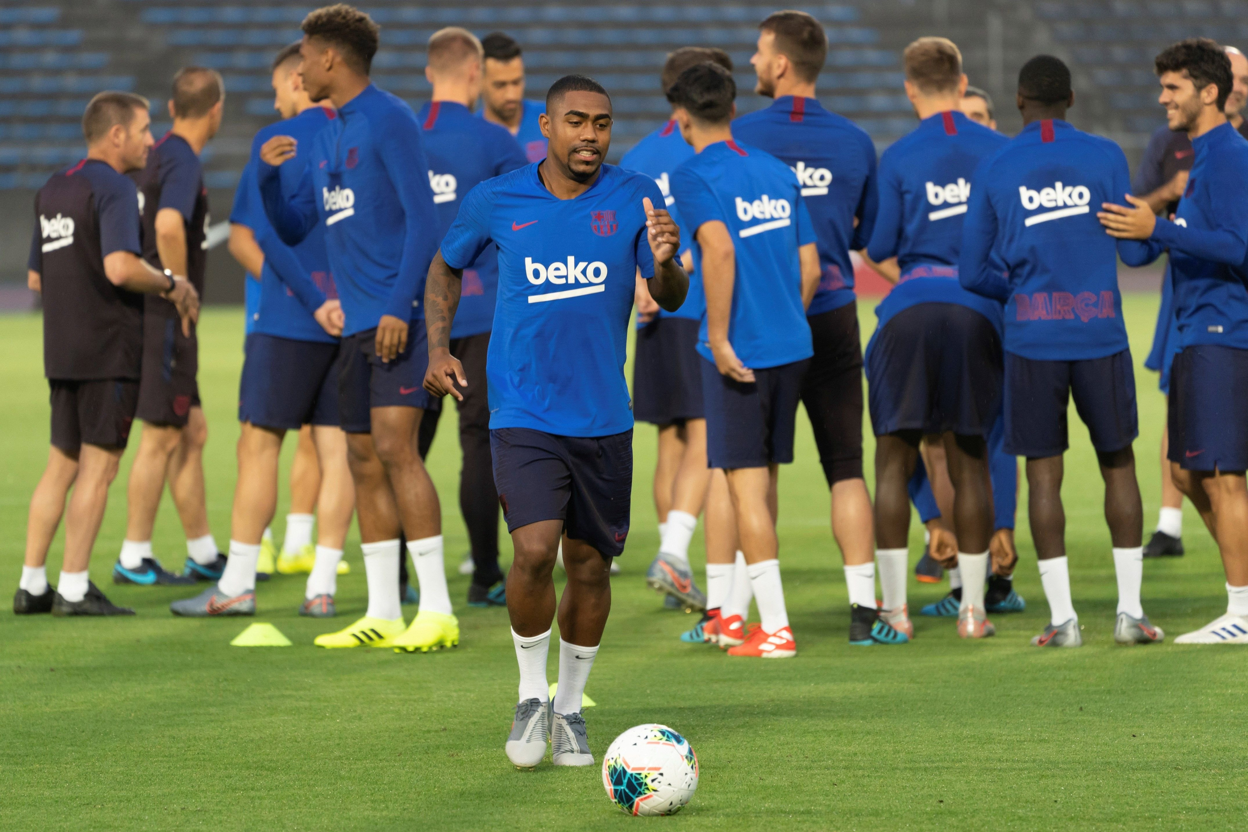 Malcom en un entrenamiento del FC Barcelona / EFE