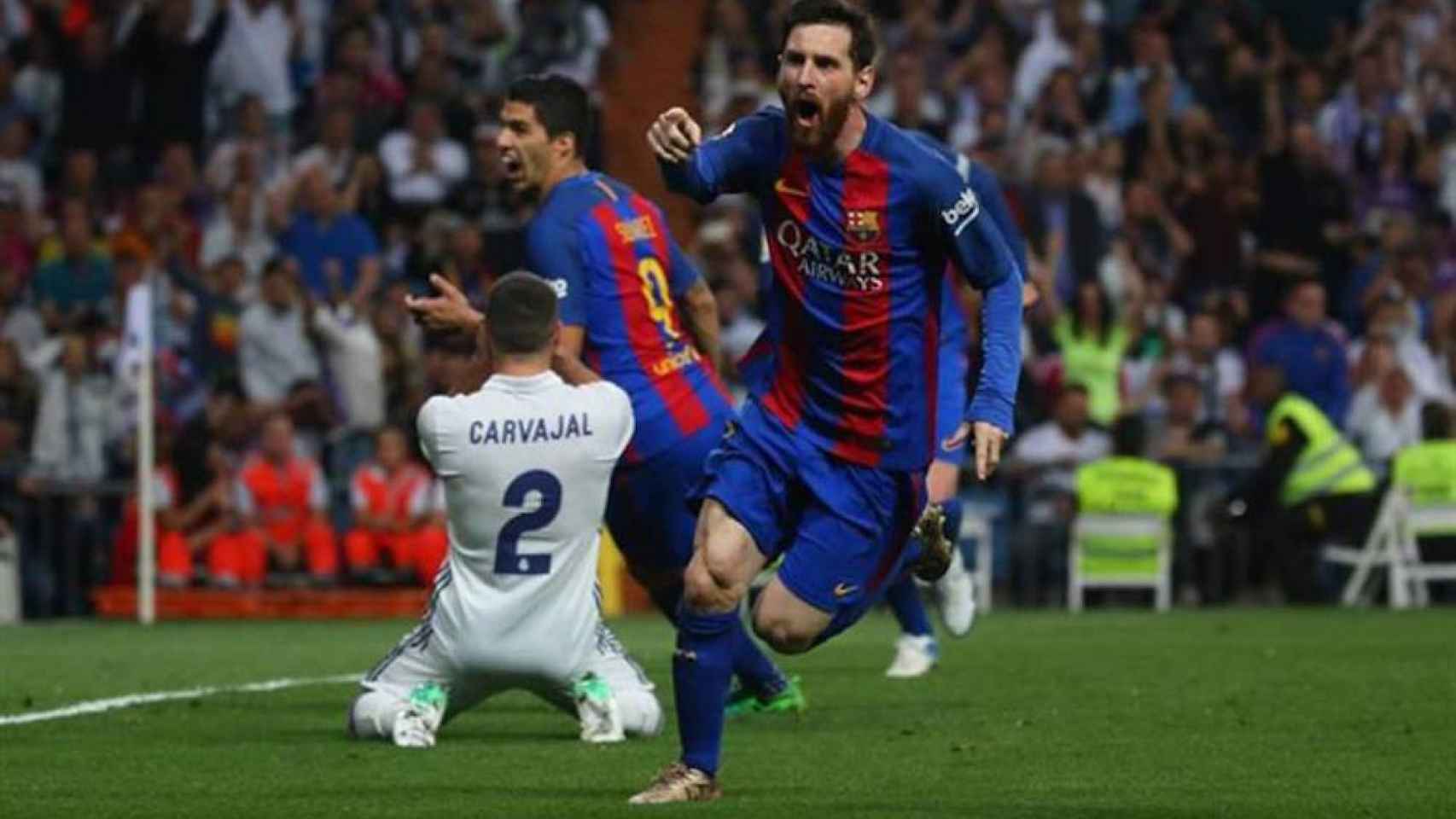 Una foto de Messi en un Clásico