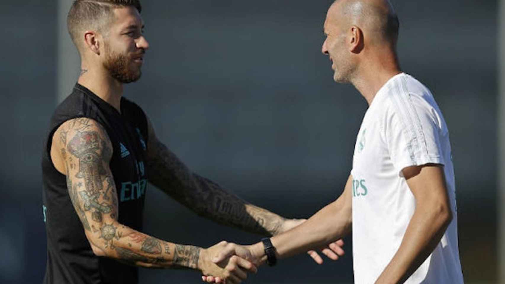 Una foto de Ramos y Zidane en un entrenamiento del Real Madrid / RM