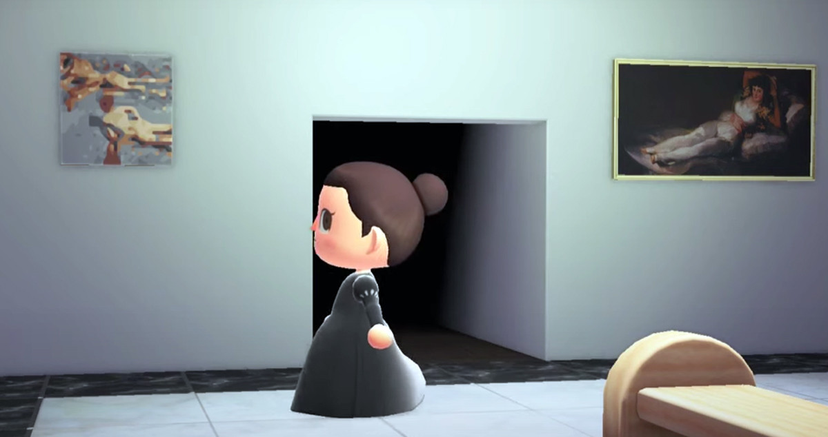 'Chicos en la playa', de Sorolla, y 'La maja vestida', de Goya, en el Museo del Prado virtual de 'Animal Crossing', de Nintendo