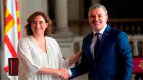 Jaume Collboni y Ada Colau, tras sellar el acuerdo de gobierno en Barcelona / Efe