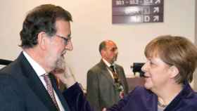 La canciller alemana Angela Merkel arropó a Rajoy en la cumbre de la UE el jueves.