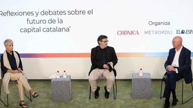 La directora de Rodalies de Catalunya, Mayte Castillo, y el presidente de Moventia, Miquel Martí, en la última jornada del foro 'Desperta BCN!' / GALA ESPÍN