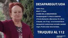 Flora, la mujer de 77 años desaparecida en Horta / MOSSOS D'ESQUADRA