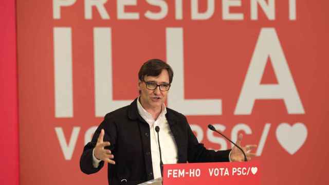 El candidato del PSC, Salvador Illa, este sábado / EFE -EPA