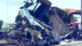 Estado del vehículo tras el accidente que costó la vida al camionero / MOSSOS D'ESQUADRA