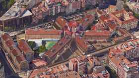 Imagen aérea en 3D de la cárcel Modelo de Barcelona / CG