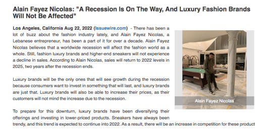 Artículo en el que Alain Fayez Nicolás analiza el mercado del lujo 