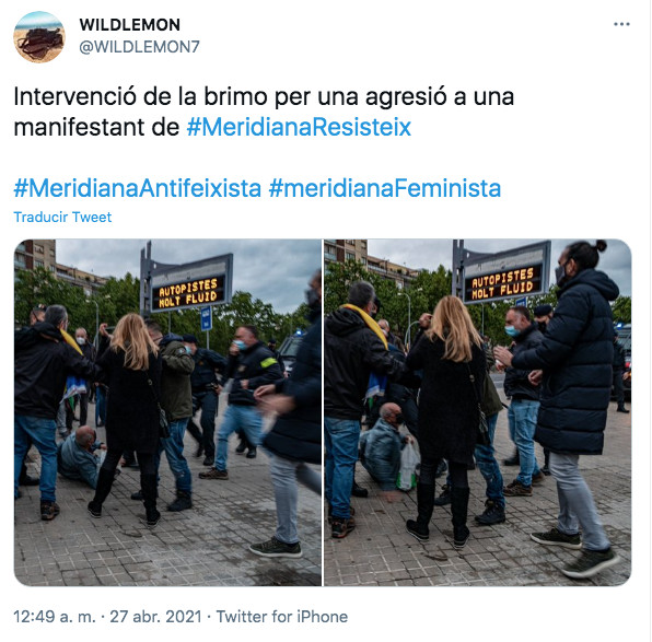 Un manifestante de la Meridiana tendido en el suelo / WILDLEMON7 (TWITTER)