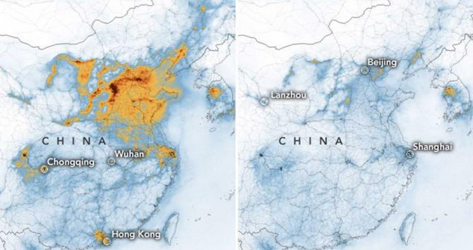 Mapa de la contaminación en China / NASA