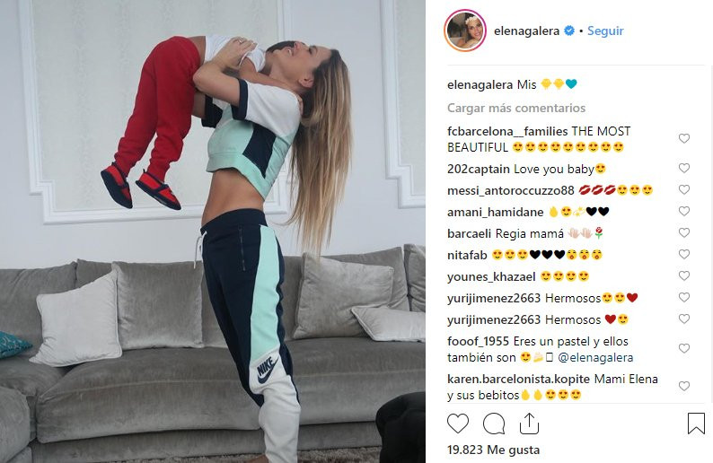 Elena Galera abraza a su hijo Enzo / Instagram