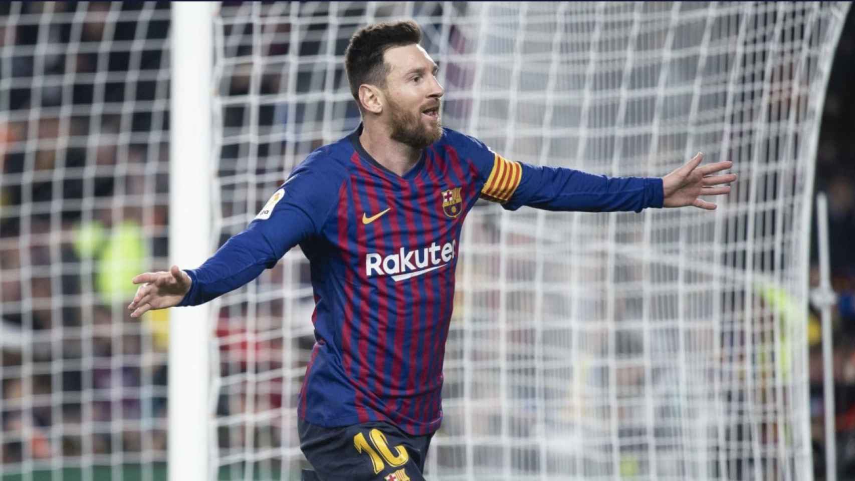 Una foto de Leo Messi celebrando su gol ante el Levante / FCB