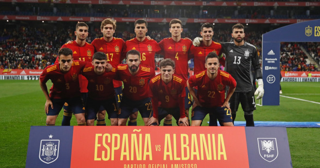 Los once titulares de la Selección Española en el España Albania / SEFÚTBOL