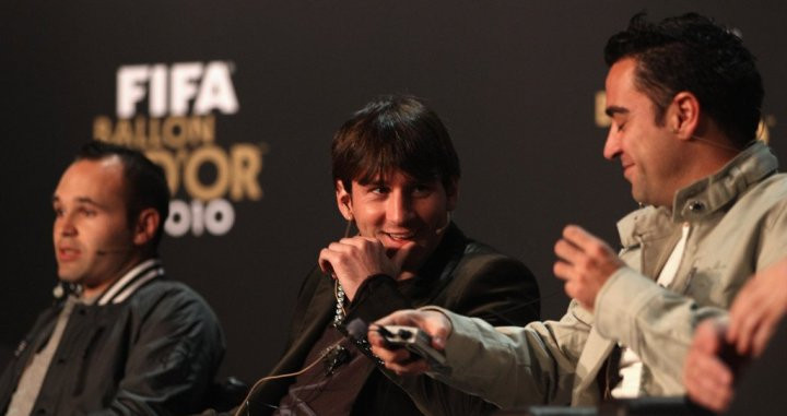 Iniesta, Messi y Xavi en la gala del Balón de Oro / FC Barcelona