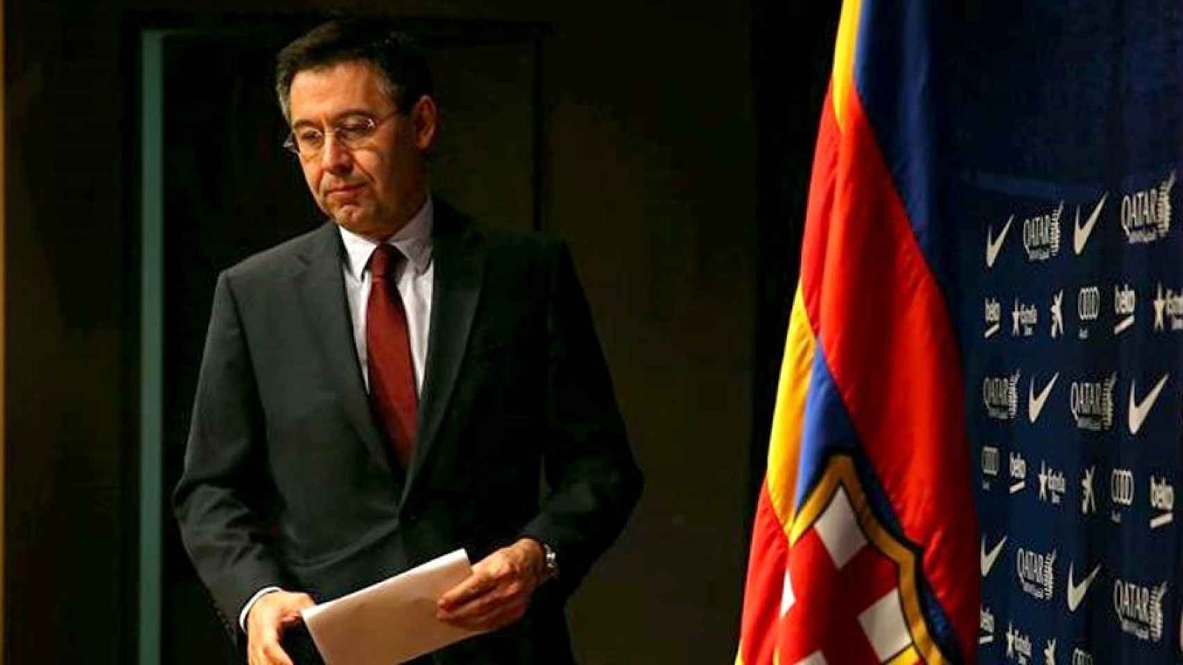 Josep Maria Bartomeu, presidente del Barça, antes de una rueda de prensa / EFE