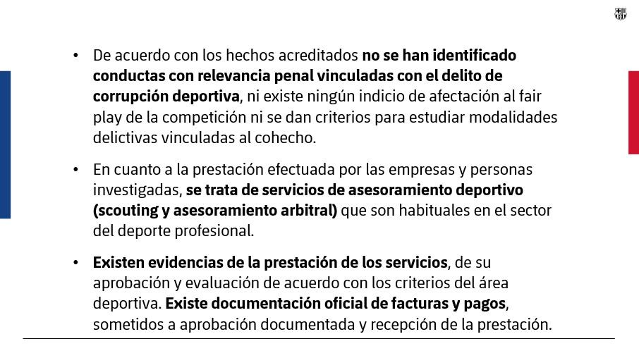 Primera página del informe preliminar de la investigación externa sobre el caso Negreira / FCB