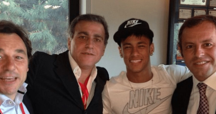 Cury, Neymar y Rosell en una imagen de archivo / Redes