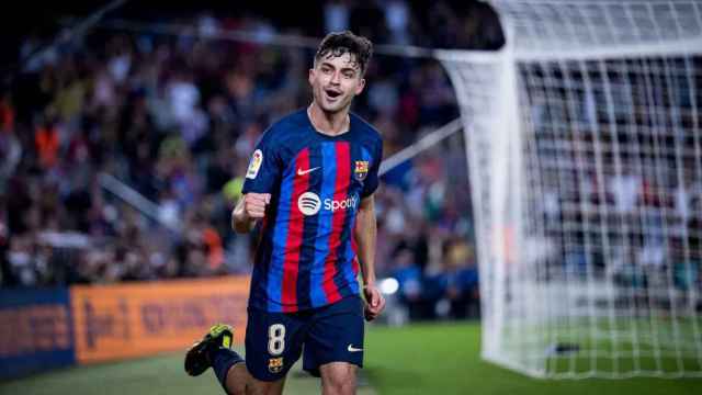 Pedri celebra su gol ante el Celta / FCB