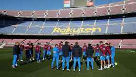 La reunión de los jugadores del Barça con Xavi / FCB