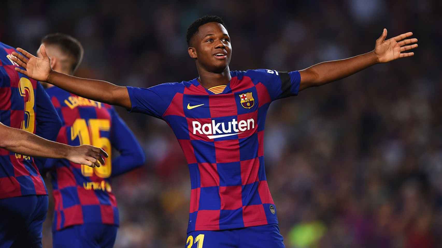 Ansu Fati, celebrando un gol con el Barça | EFE