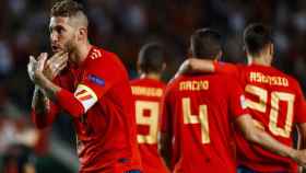 Sergio Ramos celebrando un gol con la selección española / EFE