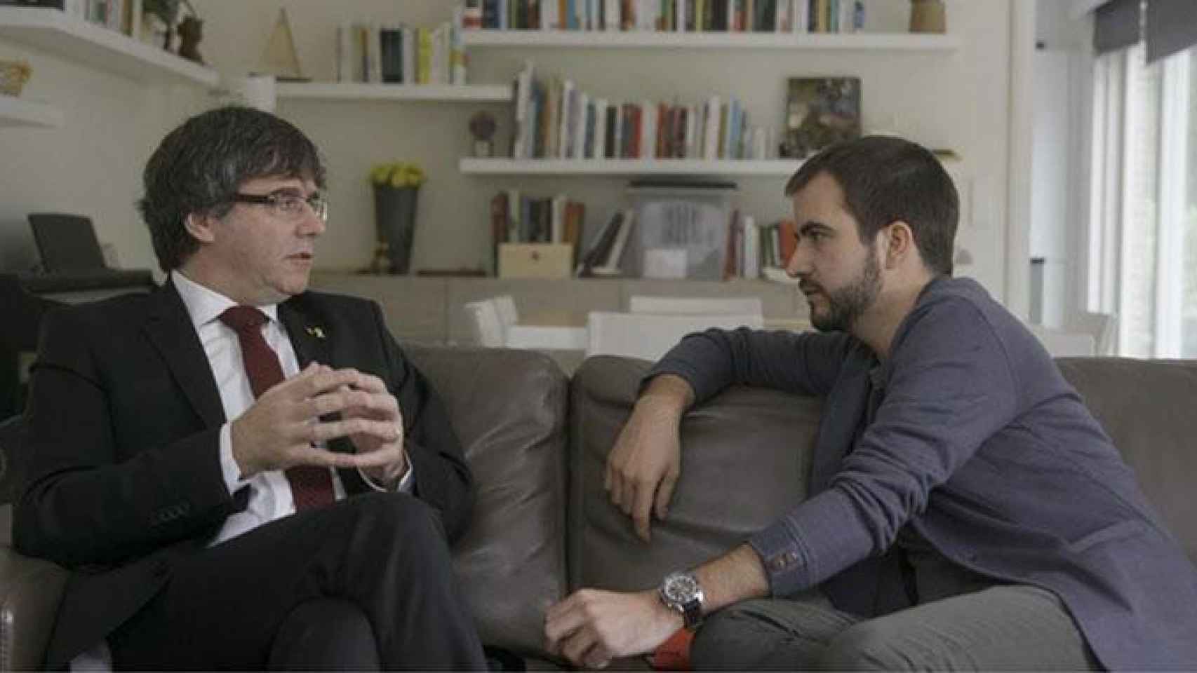 Carles Puigdemont en la entrevista de Ricard Ustrell en el programa 'Quatre gats' de TV3 / CCMA