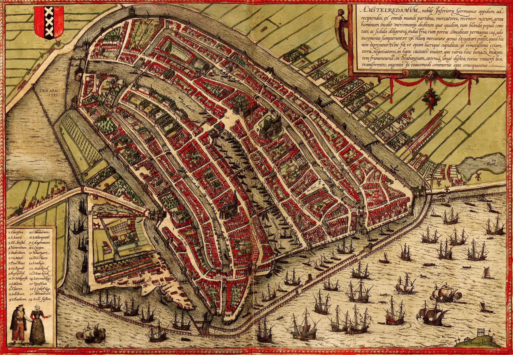 Mapa antiguo de Amsterdam