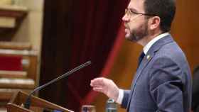 El vicepresidente de la Generalitat, Pere Aragonès, en sesión de control en el Parlament / @govern (TWITTER)