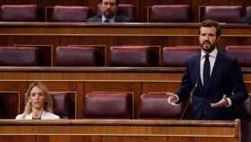Pablo Casado, durante su intervención en el Congreso en la sesión de control al Gobierno / EP