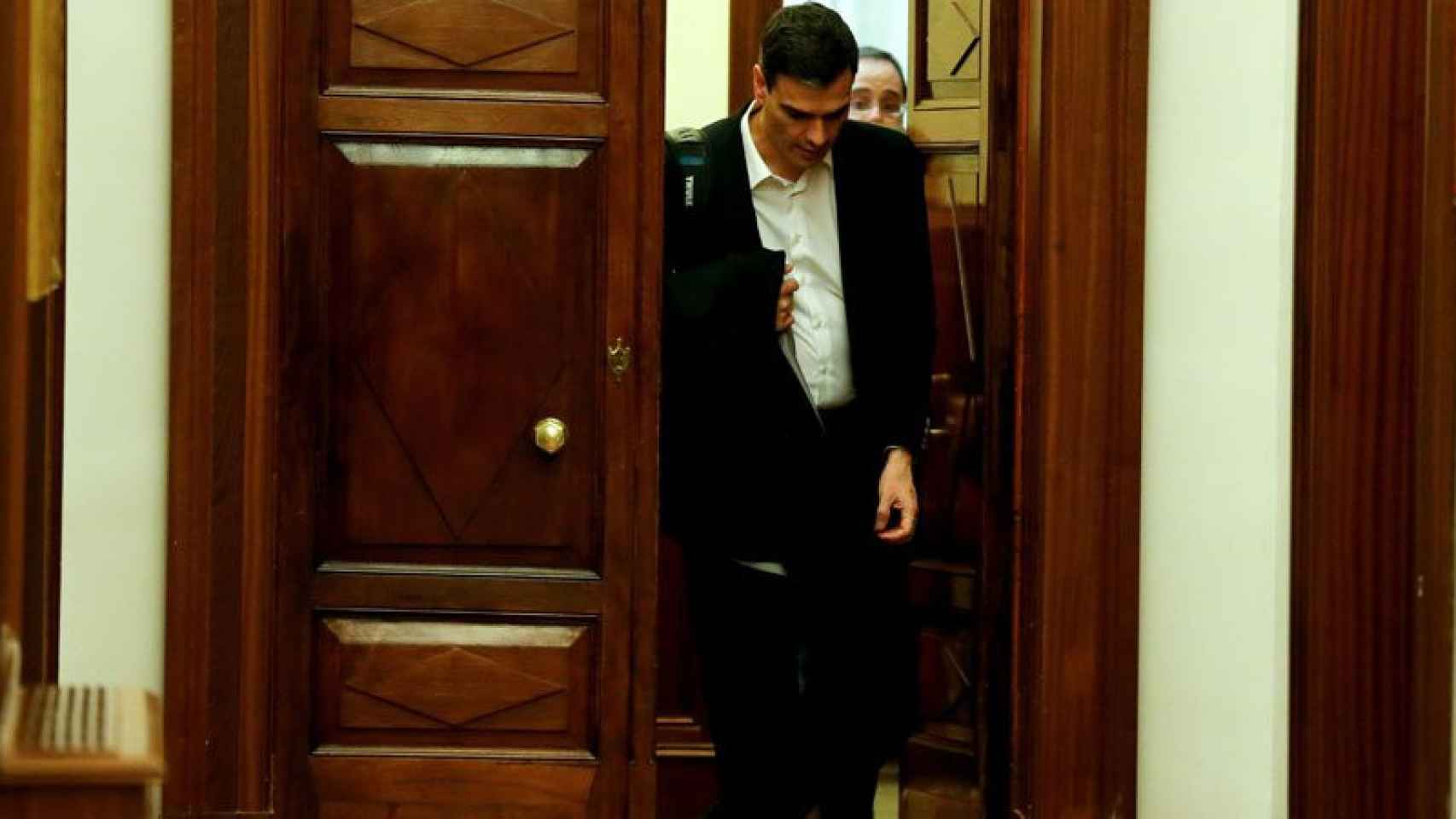 Pedro Sánchez, candidato del PSOE a la Presidencia, en el Congreso de Diputados.