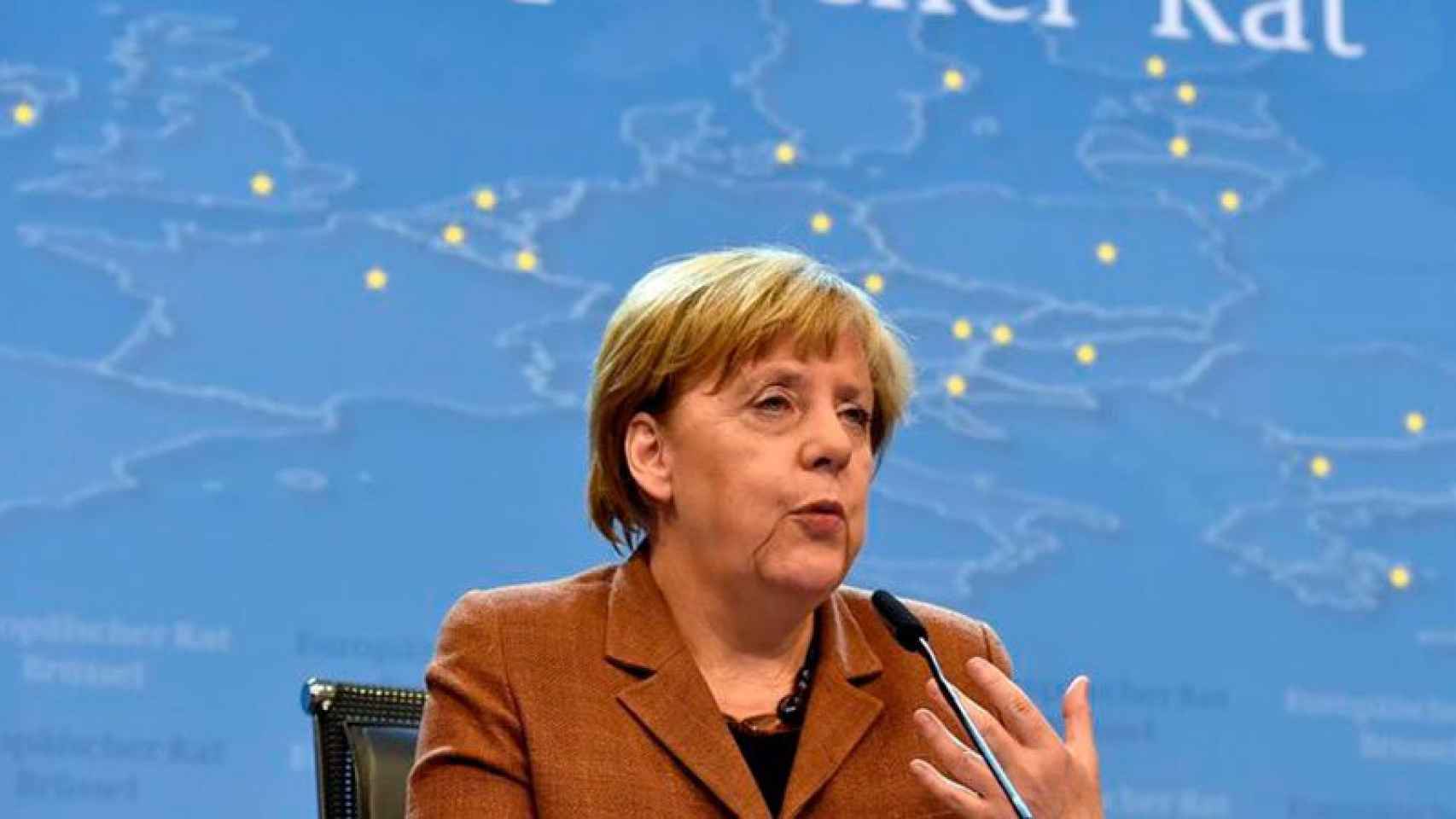 Angela Merkel durante un acto de su partido celebrado este sábado.