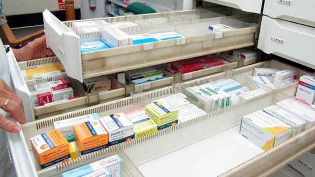 Medicamentos en una oficina de farmacia