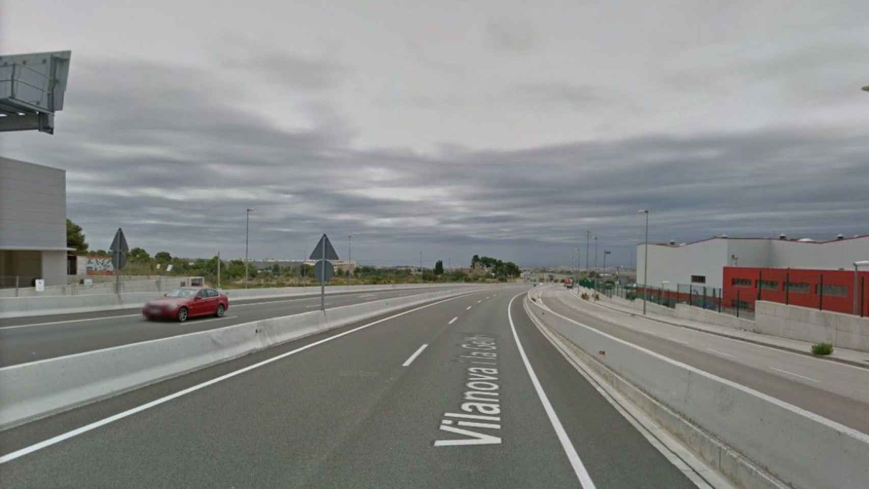 Una imagen de la carretera de Vilanova i la Geltrú